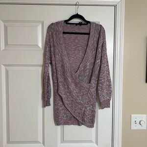 Express Women's Lavender V-Neck Sweater